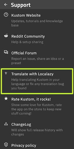 Translation Support - Kustom apps
