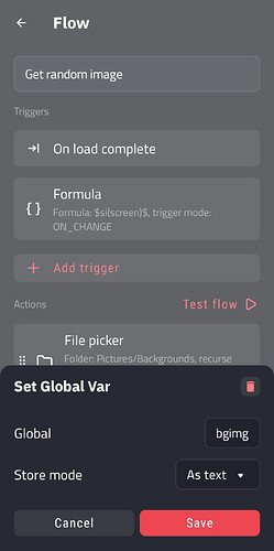 05. The second action of the Flow: Set Global Variable ➞ store the picked file to the global variable